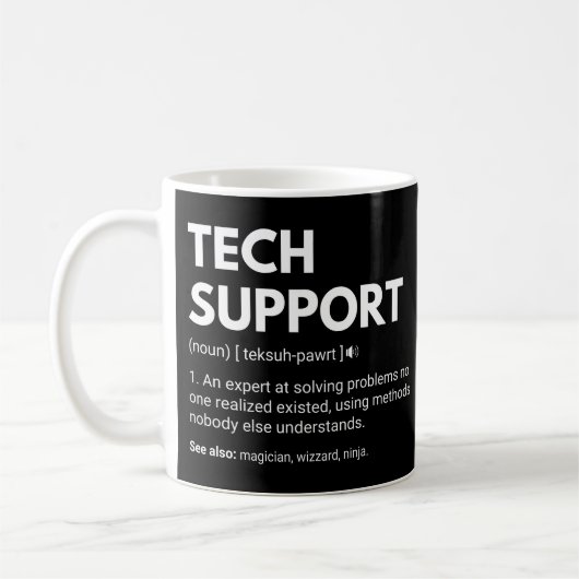 Mug Définition drôle de travail du support technique (Gauche)