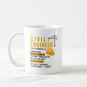 Mug Définition drôle d'ingénieur civil personnalisée