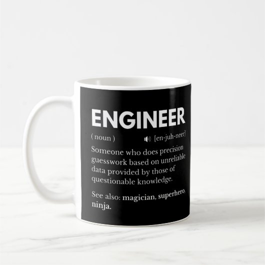 Mug Définition drôle d'ingénieurs (Gauche)