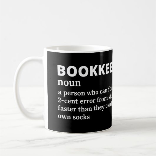 Mug Définition drôle du gardien de livres (Gauche)