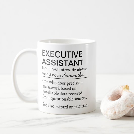 Mug Définition drôle d'un assistant de direction perso (Avec donut)