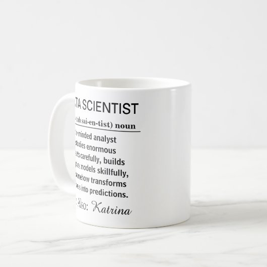 Mug Définition drôle et personnalisée de scientifique (Devant gauche)