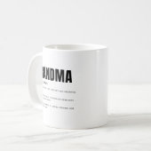 Mug Définition drôle et sincère de grand-mère (Devant gauche)