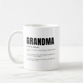 Mug Définition drôle et sincère de grand-mère (Gauche)