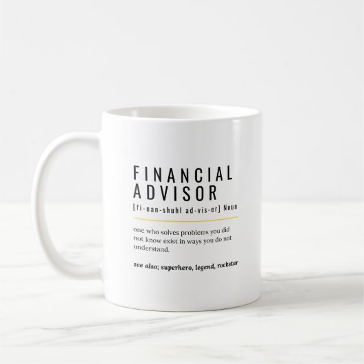 Mug Définition du conseiller financier (Gauche)