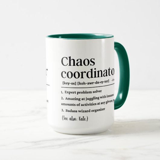 Mug Définition du coordinateur Chaos personnalisé (Devant droit)