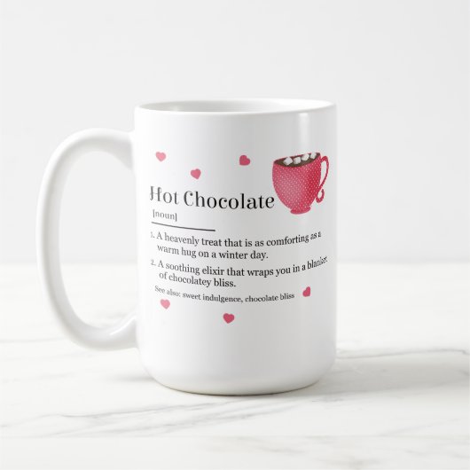 Mug Définition du dictionnaire de chocolat chaud (Gauche)