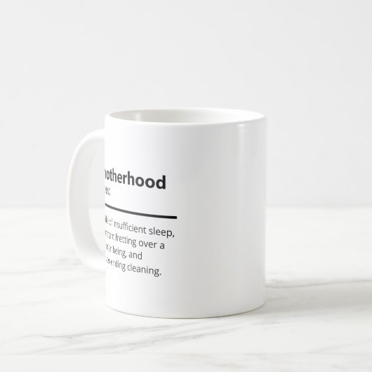 Mug Définition du dictionnaire de la maternité amusant (Devant gauche)