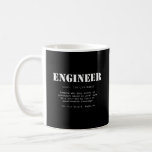Mug Définition du dictionnaire d'ingénieur amusant<br><div class="desc">Un drôle de dictionnaire d'ingénieur cadeau de définition en soutien à tous ces ingénieurs! - "Ingénieur: Quelqu'un qui fait des suppositions de précision en se basant sur des données peu fiables fournies par ceux qui ont des connaissances douteuses."</div>