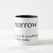 Mug Définition du dictionnaire pour demain (Centre)