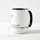Mug Définition du dictionnaire pour ENSEIGNANT (Devant droit)
