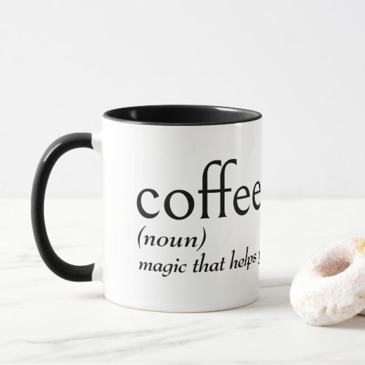 Mug Définition du dictionnaire pour le CAFÉ (Avec donut)