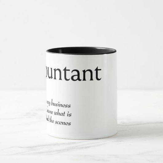 Mug Définition du dictionnaire pour le compte (Centre)