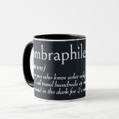 Mug Définition du dictionnaire pour UMBRAPHILE (Devant gauche)