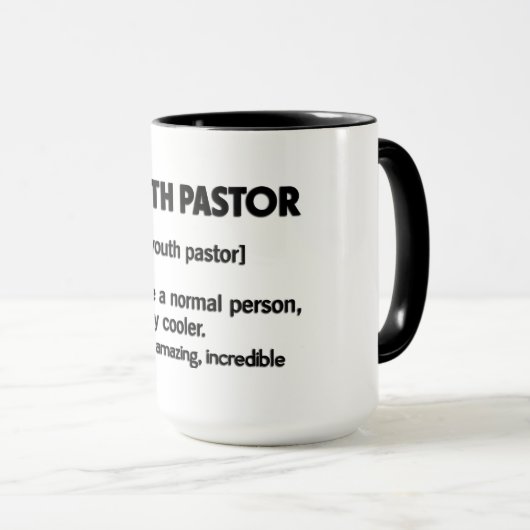 Mug Définition du pasteur jeunesse (Devant droit)