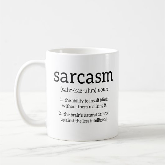 Mug Définition du sarcasme (Gauche)