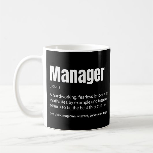 Mug Définition du travail de manager et de patron (Gauche)