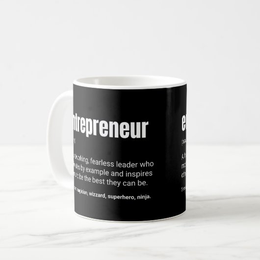 Mug Définition du travail motivé par l'esprit d'entrep (Devant gauche)