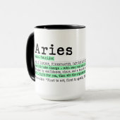 Mug Définition du zodiaque Bélier (Devant gauche)