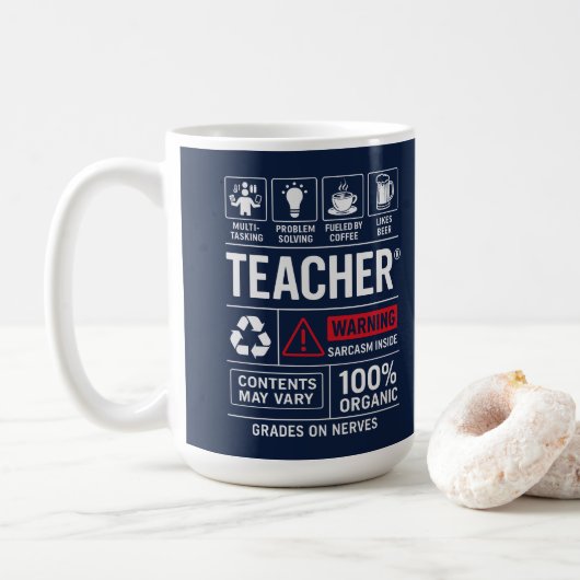 Mug Définition d'un professeur drôle — Multi-tâches (Avec donut)