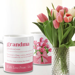 Mug Définition Élégante De Grand-Mère Rose Avec Tulipe