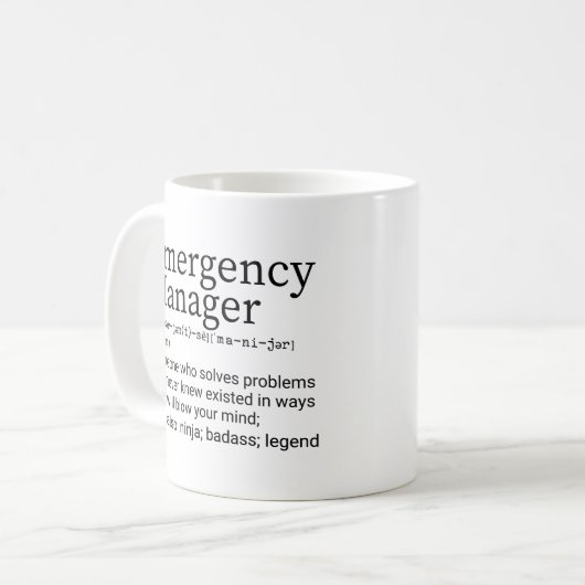 Mug Définition Funny Emergency Manager (Devant gauche)