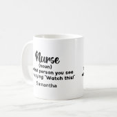 Mug Définition Humoristique personnalisée Infirmière D (Devant gauche)