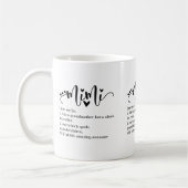 Mug Définition Mimi Grand-mère Script Cœur Minimal Drô (Gauche)