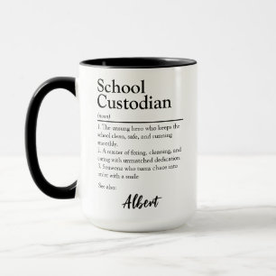Mug Définition personnalisée de concierge d'école