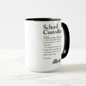 Mug Définition personnalisée de concierge d'école (Devant droit)