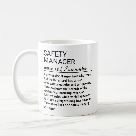 Mug Définition personnalisée et drôle de responsable d (Gauche)