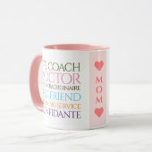 Mug Définitions amusantes de Maman Emplois Carrières B (Devant gauche)