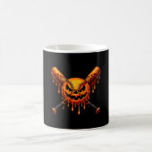 Mug Dégoulinade de baseball citrouille fantôme effraya (Centre)