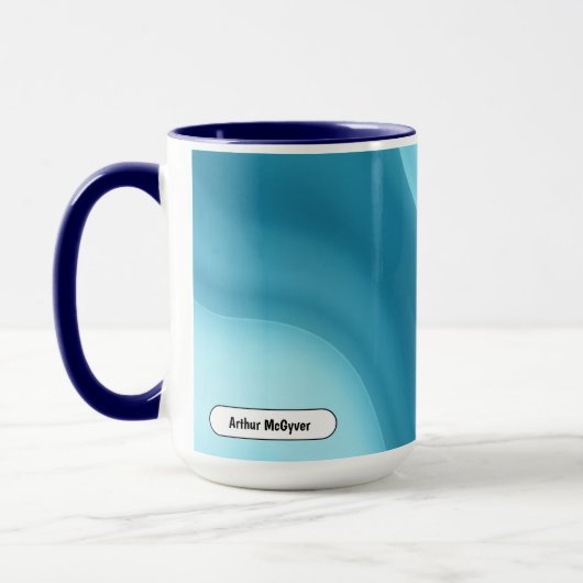 Mug Dégradé Abstrait Lueur Douce Bleu Patine (Gauche)