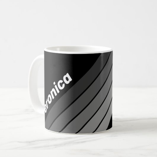 Mug Dégradé arc-en-ciel sombre avec nom (Devant gauche)