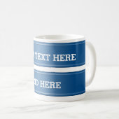 Mug dégradé bleu BANNER + votre texte (Devant droit)