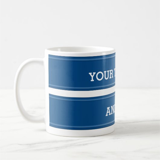 Mug dégradé bleu BANNER + votre texte (Gauche)