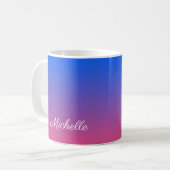 Mug dégradé bleu et rose foncé personnalisé (Devant gauche)