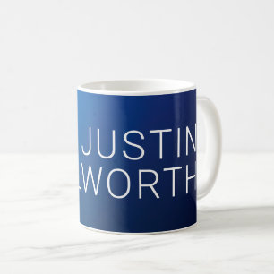 Mug Dégradé bleu foncé moderne et texte éditable minim