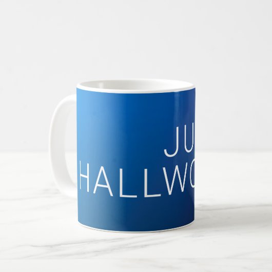 Mug Dégradé bleu foncé moderne et texte modifiable min (Devant gauche)