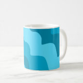 Mug Dégradé bleu ondulé des vagues océaniques (Devant droit)