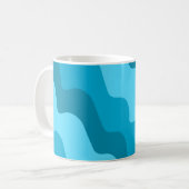Mug Dégradé bleu ondulé des vagues océaniques (Devant gauche)