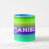 Mug dégradé bleu vert personnalisé (Centre)