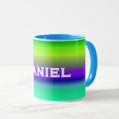 Mug dégradé bleu vert personnalisé (Devant droit)