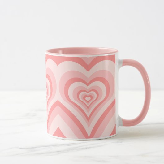 Mug Dégradé de cœurs roses – Amour de fille mignon (Droite)