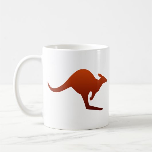 Mug Dégradé de désert orange brûlé silhouette de kango (Gauche)