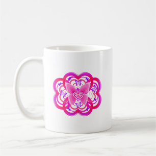 Mug Dégradé de rose et violet Motif abstrait en forme