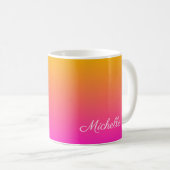 Mug dégradé jaune et rose ombre (Devant droit)