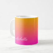 Mug dégradé jaune et rose ombre (Devant gauche)