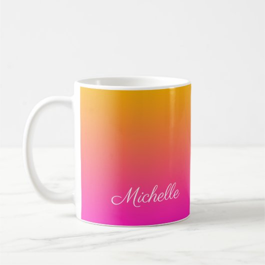 Mug dégradé jaune et rose ombre (Gauche)